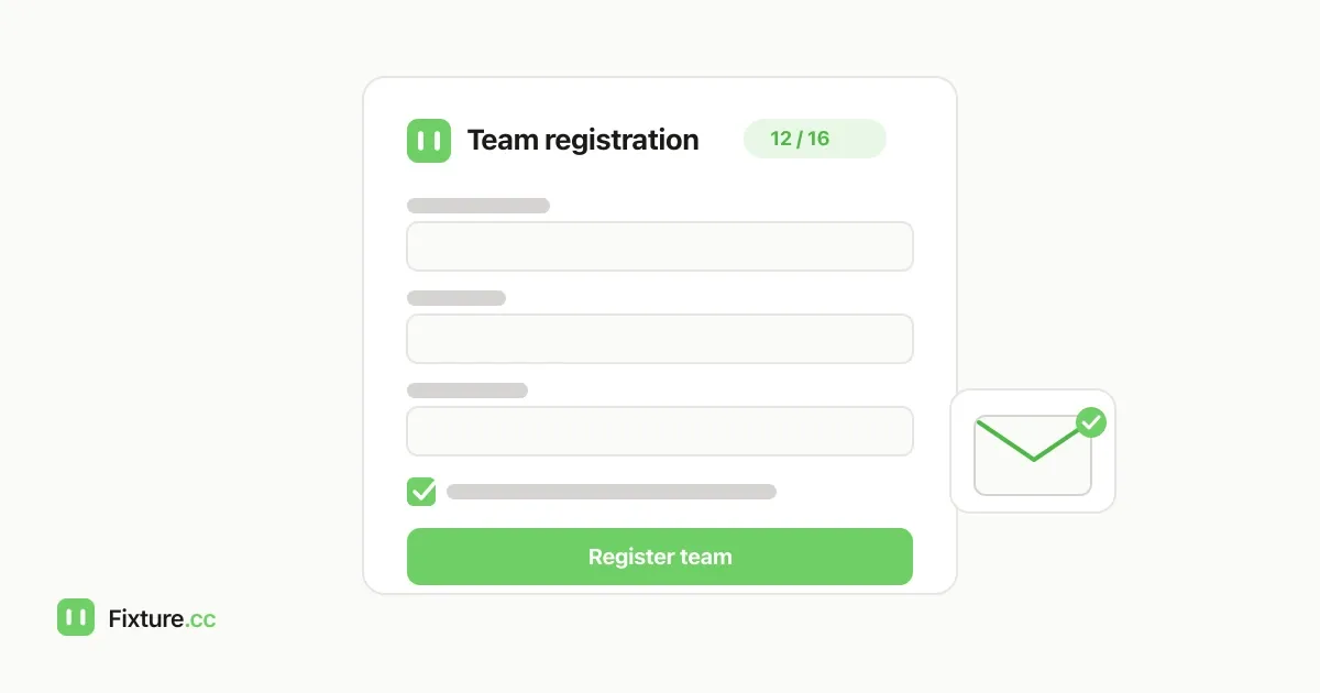 Laptop and phone showing an online team registration form for a sports tournament
